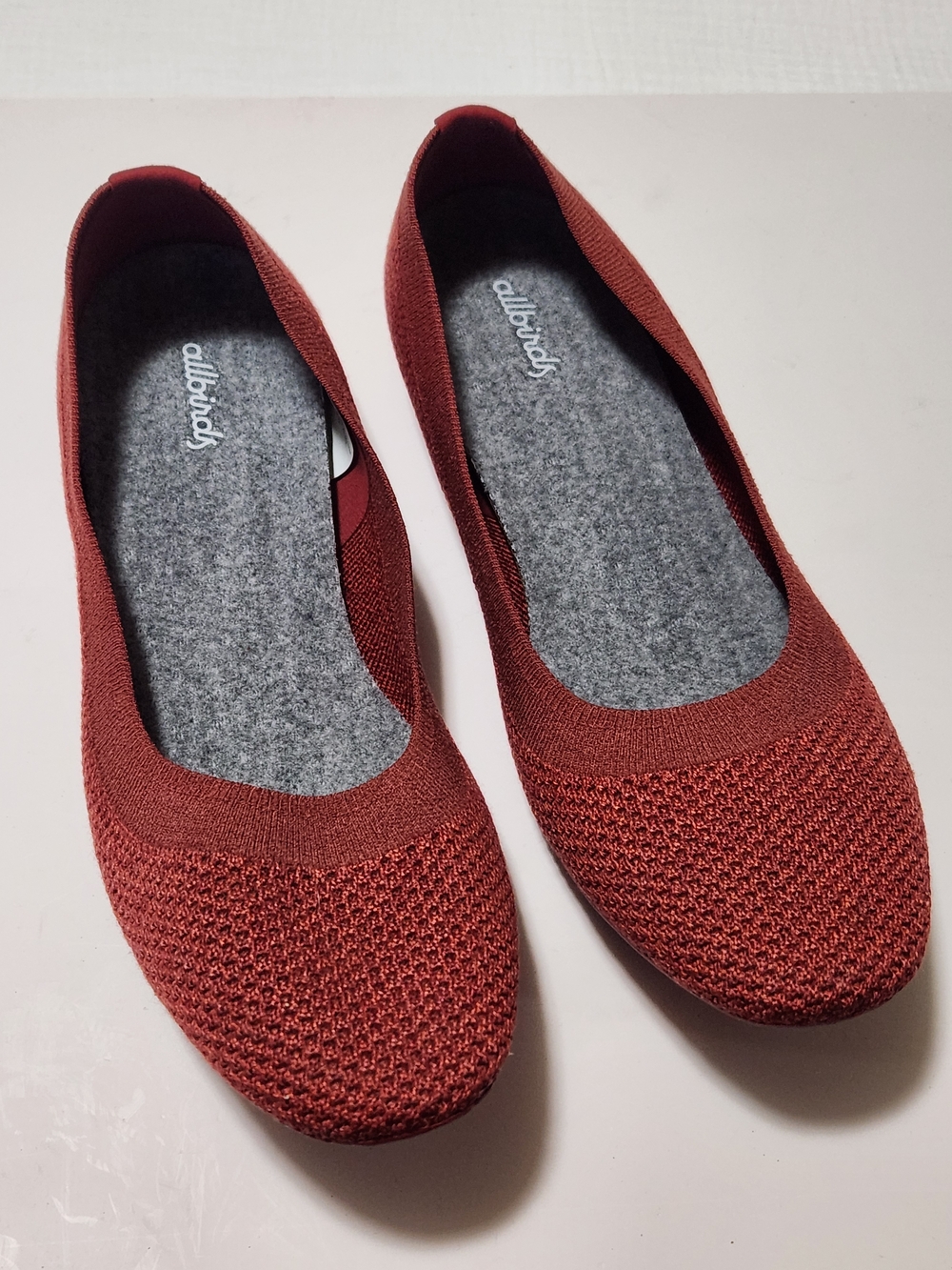 Allbirds Women's Tree Breezers, Spice/Sunkissed Red Knit Ballet Flats 10.5 NWoT